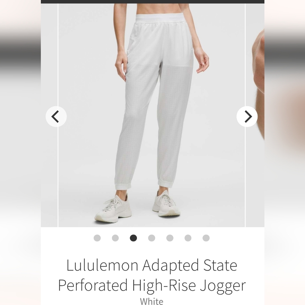 NWT Lululemon Adapted State Perforated HR Jogger White Sz 4, 10, 14